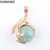 5Pcs/Lot Aventurine StoneGem Charm Amulet 16mm Round Ball Pendants