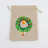 5Pcs Natural Jute Bags 10x14 13x18cm Drawstring Pouches Gift Bag