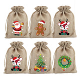 5Pcs Natural Jute Bags 10x14 13x18cm Drawstring Pouches Gift Bag