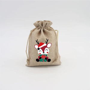 5Pcs Natural Jute Bags 10x14 13x18cm Drawstring Pouches Gift Bag