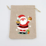 5Pcs Natural Jute Bags 10x14 13x18cm Drawstring Pouches Gift Bag