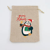 5Pcs Natural Jute Bags 10x14 13x18cm Drawstring Pouches Gift Bag