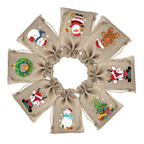 5Pcs Natural Jute Bags 10x14 13x18cm Drawstring Pouches Gift Bag