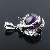 5Pcs Amethyst Pendants Round Ball Bead Dragon Claw Crystal Reiki Chakra Gift