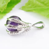 5Pcs Amethyst Pendants Round Ball Bead Dragon Claw Crystal Reiki Chakra Gift