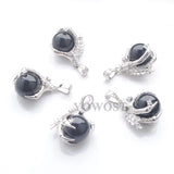 5Pcs Agate Pendants Round Ball Bead Dragon Claw Crystal Chakra Women Dangle