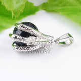 5Pcs Natural Stone Sand Pendants Round Ball Bead Dragon Claw Crystal