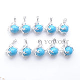 Natural Turquoise Pendants Dragon Claw Crystal Reiki Chakra Women Dangle Pendant