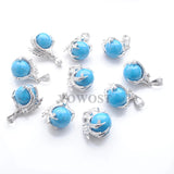 Natural Turquoise Pendants Dragon Claw Crystal Reiki Chakra Women Dangle Pendant