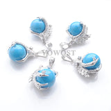 Natural Turquoise Pendants Dragon Claw Crystal Reiki Chakra Women Dangle Pendant