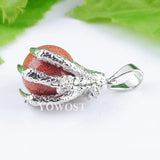 5Pcs Golden Sand Stone Dragon Claw Chakra Pendant