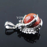 5Pcs Golden Sand Stone Dragon Claw Chakra Pendant
