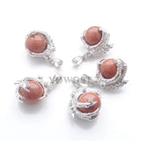 5Pcs Golden Sand Stone Dragon Claw Chakra Pendant