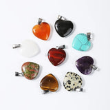 5Pcs/Lot Natural Stone Heart Charms Pendant 20mm For Jewelry Making