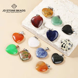 5Pcs/Lot Natural Stone Heart Charms Pendant 20mm For Jewelry Making