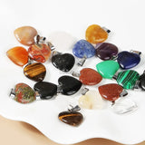 5Pcs/Lot Natural Stone Heart Charms Pendant 20mm For Jewelry Making