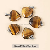 5Pcs/Lot Natural Stone Heart Charms Pendant 20mm For Jewelry Making