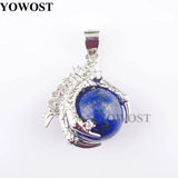 Lapis Lazuli Dragon Claw Pendant Crystal Reiki Chakra Women Dangle