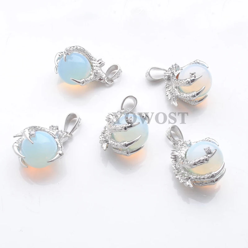 5Pcs Natural Opal Dragon Claw Reiki Chakra Women Pendant