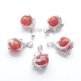 5Pcs Red Agate Dragon Claw Crystal Chakra Pendant