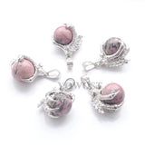 5Pcs Rhodochrosite Dragon Claw Crystal Chakra Pendant IN3110