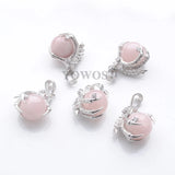5Pcs Rose Quartzs Pendants Natural Stone Reiki Chakra Dangle Pendant