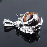 5Pcs Tigers Eye Round Ball Crystal Reiki Chakra Dangle Pendant