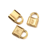 5Pcs Stainless Steel Hammered Padlock Charm Pendant DIY Lock Accessories