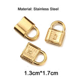 5Pcs Stainless Steel Hammered Padlock Charm Pendant DIY Lock Accessories