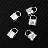 5Pcs Stainless Steel Hammered Padlock Charm Pendant DIY Lock Accessories
