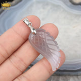 5Pcs Silver Plated Aventurine Angel Wings Pendant Charms