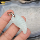 5Pcs Silvery Howlite Roses Quartz Angel Wings Pendant Charms DIY Necklace