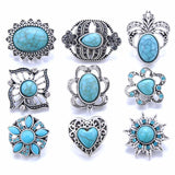 5Pcs/Lot Mixed Metal Crystal Snap Button Jewelry, Women's 18MM Snap Button