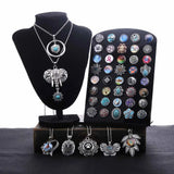 5Pcs/Lot Mixed Metal Crystal Snap Button Jewelry, Women's 18MM Snap Button