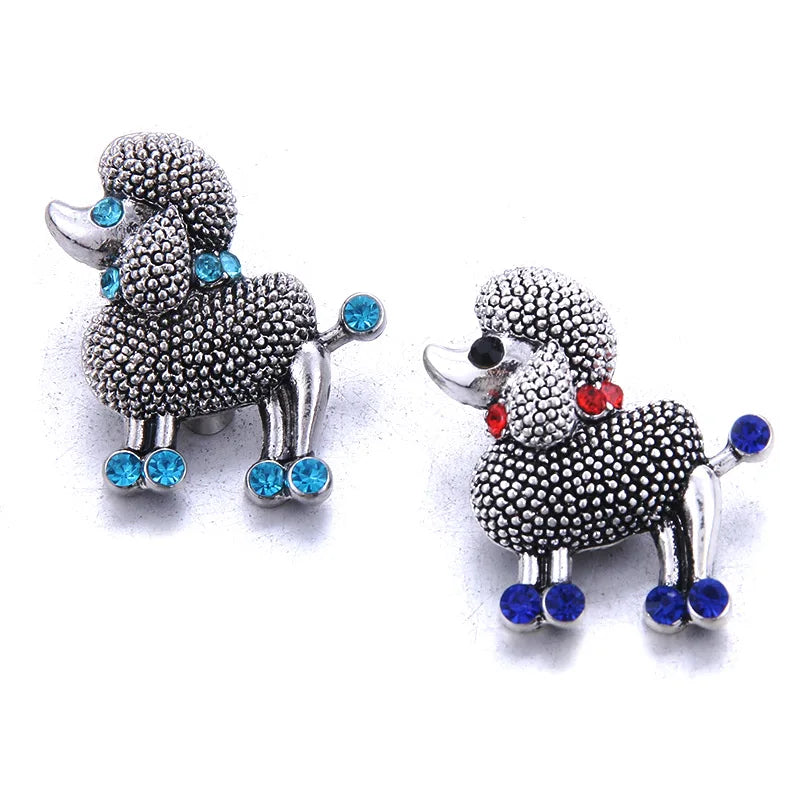 5Pcs/Lot Mixed Metal Crystal Snap Button Jewelry, Women's 18MM Snap Button
