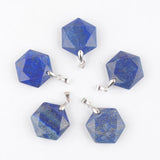 5Pcs Reiki Lapis Lazuli Stone Pendant Polygon Shape Pendulum