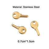 5Pcs Stainless Steel Key Charm Pendant Jewelry DIY Accessories
