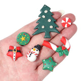 5Pcs Soft Pottery Christmas Charm Clay Snowman Christmas Tree Pendant
