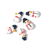 5Pcs Soft Pottery Christmas Charm Clay Snowman Christmas Tree Pendant