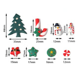 5Pcs Soft Pottery Christmas Charm Clay Snowman Christmas Tree Pendant