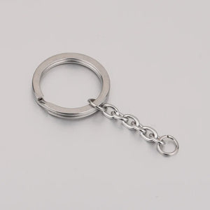 5Pcs Stainless Steel 25mm Key Chain Split Keyring Extender Chain