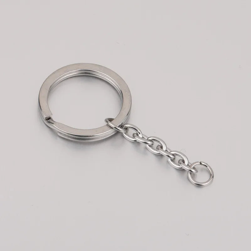 5Pcs Stainless Steel 25mm Key Chain Split Keyring Extender Chain