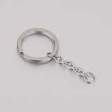 5Pcs Stainless Steel 25mm Key Chain Split Keyring Extender Chain