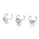 5Pcs/Lot Stainless Steel Adjustable Cabochons Rings Base Bezel Settings