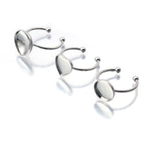 5Pcs/Lot Stainless Steel Adjustable Cabochons Rings Base Bezel Settings