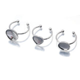 5Pcs/Lot Stainless Steel Adjustable Cabochons Rings Base Bezel Settings