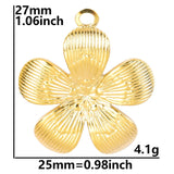 5Pcs Stainless Steel Boho Flower Charms Pendant for Jewelry Making