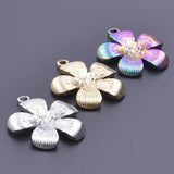 5Pcs Stainless Steel Boho Flower Charms Pendant for Jewelry Making