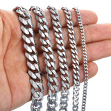 5Pcs/Lot Stainless Steel Bracelet Basic Punk Cuban Link Chain Jewelry