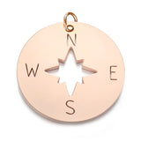 5Pcs Stainless Steel Compass Pendant Necklace DIY Jewelry Charms